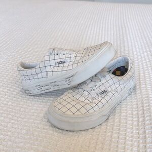 Vans Kids White Checkered Shoes